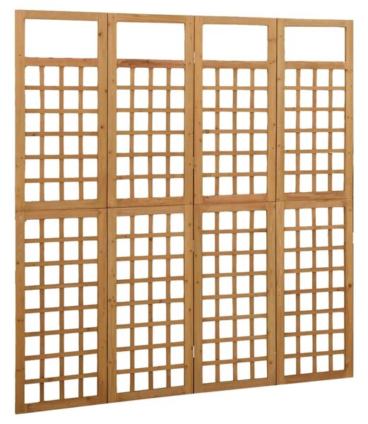 Paravan - Sobna pregrada / rešetka s 4 panela od jelovine 161 x 180 cm - Smeđa 161 x 180 cm 1 Smeđa