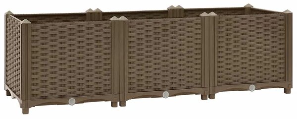 Povišena gredica 120x40x38 cm polipropilen - Smeđa 120 x 40 x 38 cm 1 Smeđa