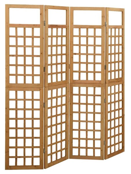 Paravan - Sobna pregrada / rešetka s 4 panela od jelovine 161 x 180 cm - Smeđa 161 x 180 cm 1 Smeđa