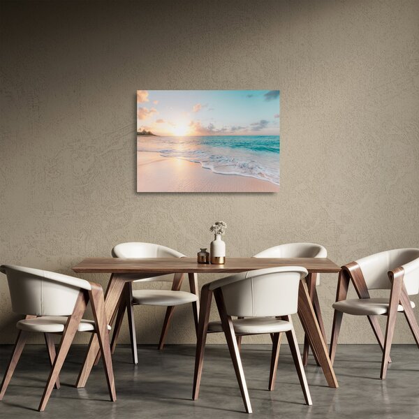 Staklena slika - Sanjiva plaža (70x50 cm)