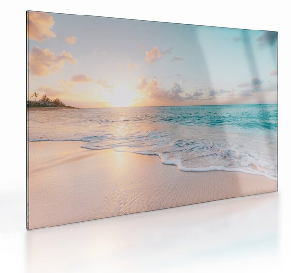 Staklena slika - Sanjiva plaža (70x50 cm)