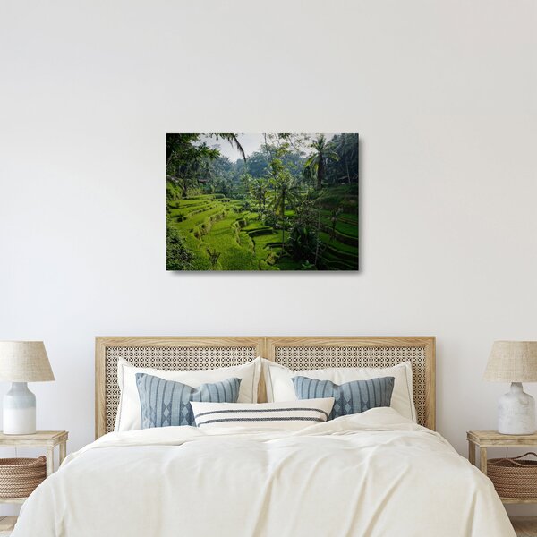 Staklena slika rižinih terasa Tegalalang, Bali (70x50 cm)