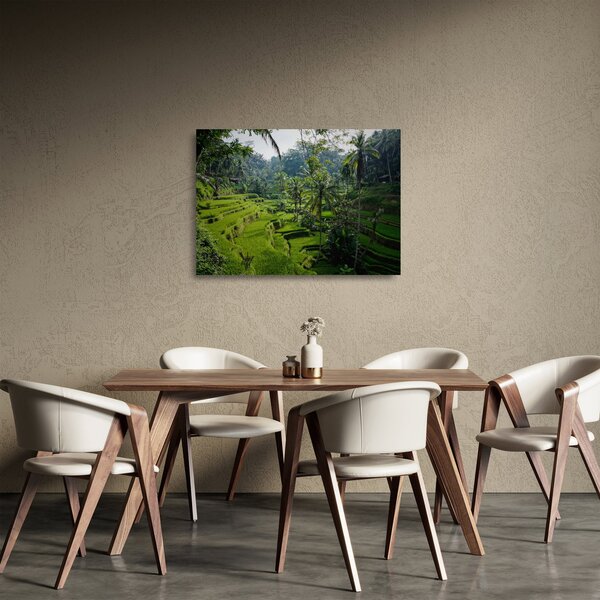 Staklena slika rižinih terasa Tegalalang, Bali (70x50 cm)