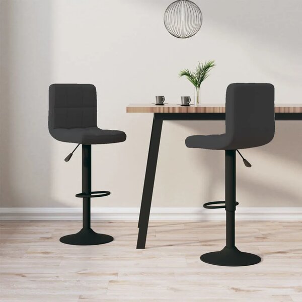 Barski stolci 2 kom crni baršunasti - Crna 2 Crna 2