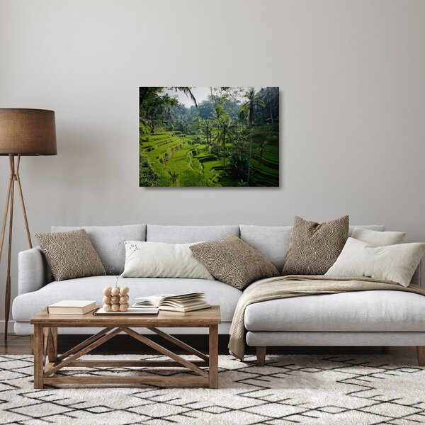 Staklena slika rižinih terasa Tegalalang, Bali (70x50 cm)