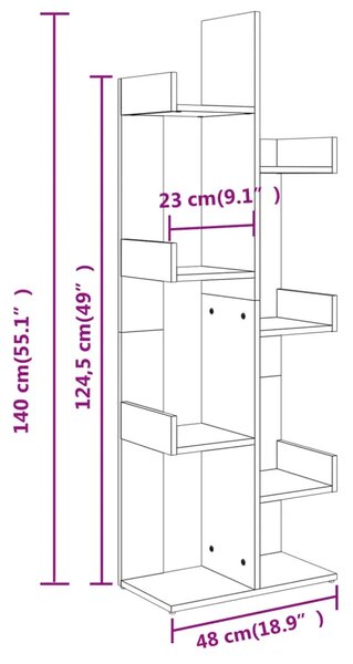 Ormarić za knjige boja hrasta 48x25 5x140 cm konstruirano drvo - sonoma hrast 1 48 cm Sonoma hrast