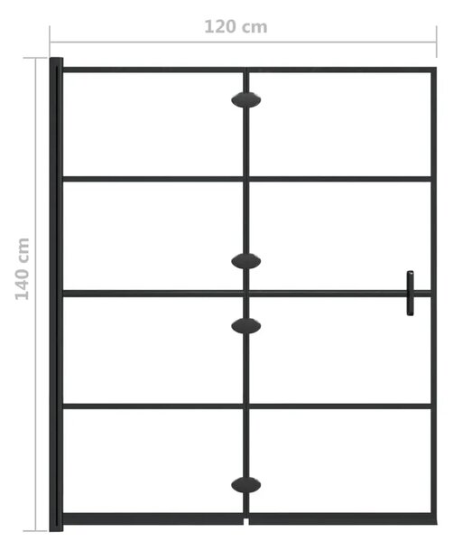 Sklopiva pregrada za tuš ESG 120 x 140 cm crna - 120 x 140 cm 120 x 140 cm