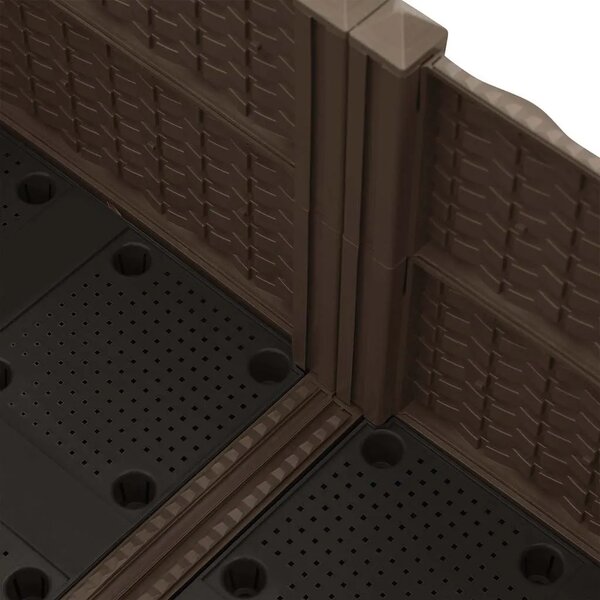 Povišena gredica 80 x 80 x 38 cm od polipropilena - Smeđa 80 x 80 x 38 cm 1 Smeđa