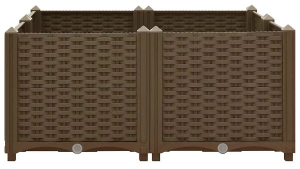 Povišena gredica 80 x 80 x 38 cm od polipropilena - Smeđa 80 x 80 x 38 cm 1 Smeđa