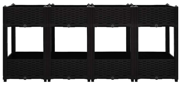 Povišena gredica 160 x 40 x 71 cm od polipropilena - Crna 160 x 40 x 71 cm 1 Crna