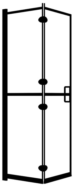 Sklopiva pregrada za tuš ESG 80 x 140 cm crna - 80 x 140 cm 80 x 140 cm