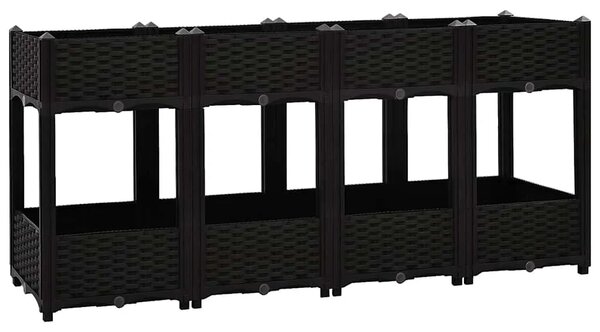 Povišena gredica 160 x 40 x 71 cm od polipropilena - Crna 160 x 40 x 71 cm 1 Crna