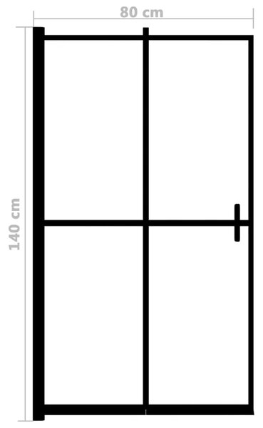 Sklopiva pregrada za tuš ESG 80 x 140 cm crna - 80 x 140 cm 80 x 140 cm