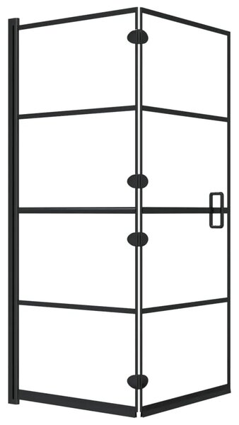 Sklopiva pregrada za tuš ESG 120 x 140 cm crna - 120 x 140 cm 120 x 140 cm