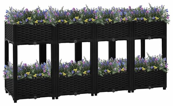Povišena gredica 160 x 40 x 71 cm od polipropilena - Crna 160 x 40 x 71 cm 1 Crna