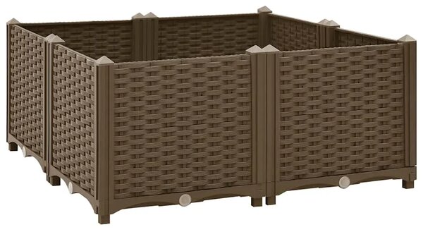 Povišena gredica 80 x 80 x 38 cm od polipropilena - Smeđa 80 x 80 x 38 cm 1 Smeđa