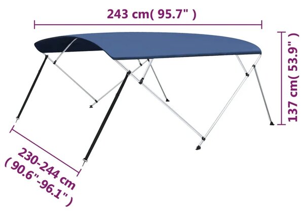 Tenda bimini s 4 luka modra 243 x (230 - 244) x 137 cm - Plava 243 x 244 x 137 cm 1 Plava