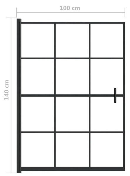 Pregrada za tuš ESG 100 x 140 cm crna - 100 x 140 cm 100 x 140 cm