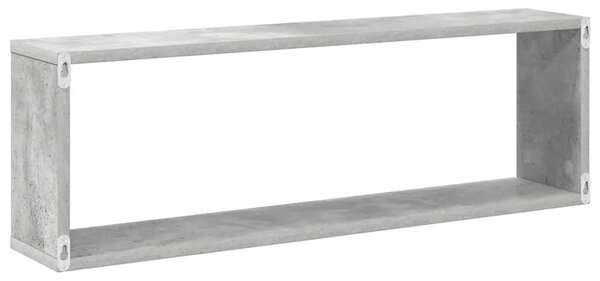 Kockaste zidne police 4 kom boja betona 80x15x26 5 cm drvene - Beton siva 80 x 15 x 26.5 cm 4 1