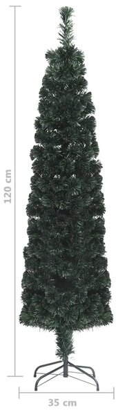 Umjetno tanko božićno drvce sa stalkom 120 cm optička vlakna - 120 x 35 cm 1 1 1