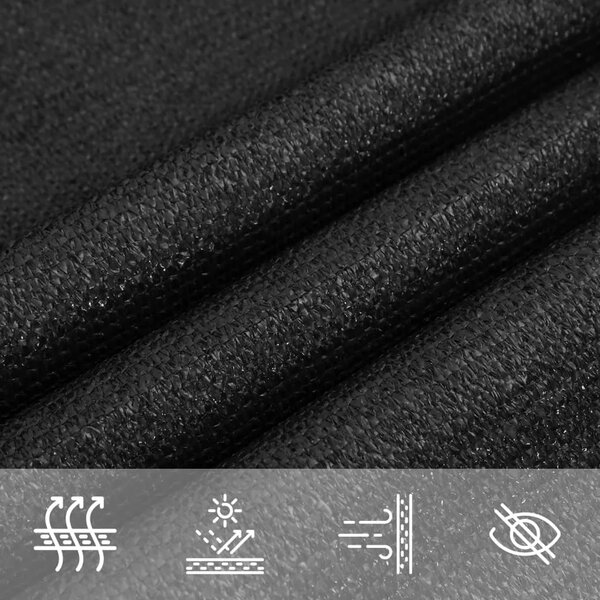 Jedro za zaštitu od sunca 160 g/m² crno 3 5 x 3 5 x 4 9 m HDPE - Crna 3.5 x 3.5 x 4.9 m 1 Crna