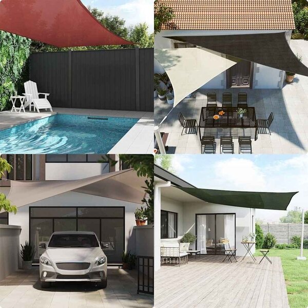 Jedro za zaštitu od sunca 160 g/m² tamnozeleno 4x5x6 8 m HDPE - Tamnozelena 4 x 5 x 6.8 m 1