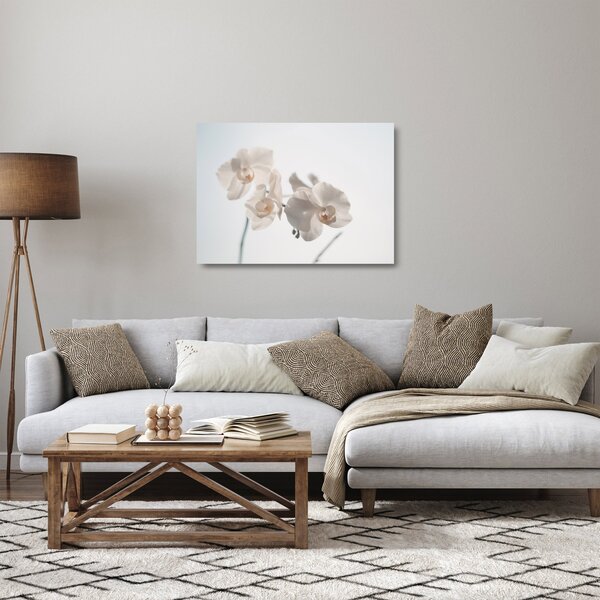 Staklena slika bijele orhideje (70x50 cm)