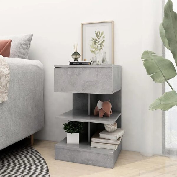 Noćni ormarići 2 kom siva boja betona 40 x 35 x 65 cm - Beton siva 2 Beton siva 2