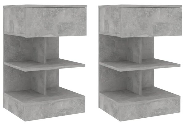 Noćni ormarići 2 kom siva boja betona 40 x 35 x 65 cm - Beton siva 2 Beton siva 2