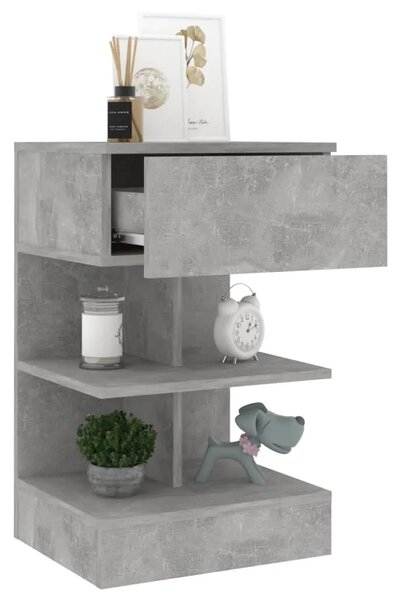 Noćni ormarići 2 kom siva boja betona 40 x 35 x 65 cm - Beton siva 2 Beton siva 2