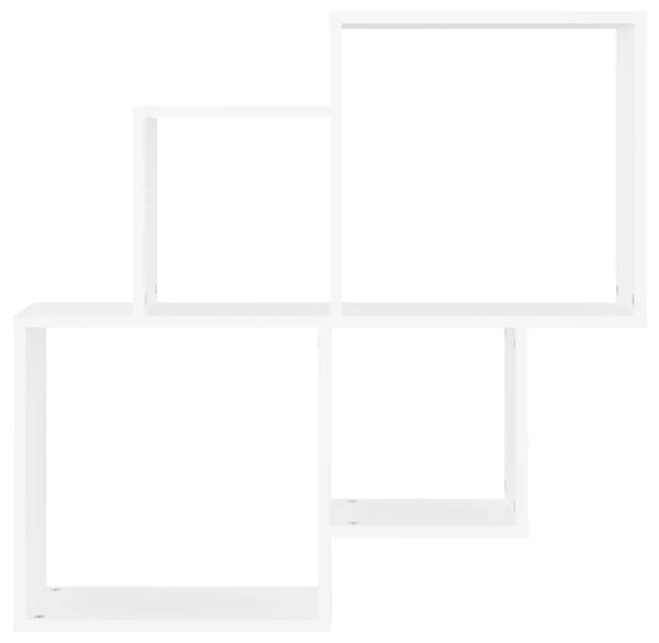 Kockaste zidne police bijele 80x15x78 5 cm konstruirano drvo - Bijela 1 1 Bijela