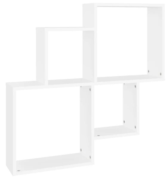 Kockaste zidne police bijele 80x15x78 5 cm konstruirano drvo - Bijela 1 1 Bijela