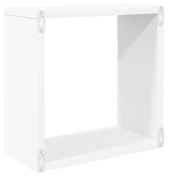 Kockaste zidne police 2 kom bijele 30 x 15 x 30 cm - Bijela 30 x 15 x 30 cm 2 1