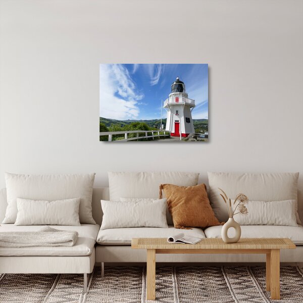 Staklena slika svjetionika Akaroa, Novi Zeland (70x50 cm)