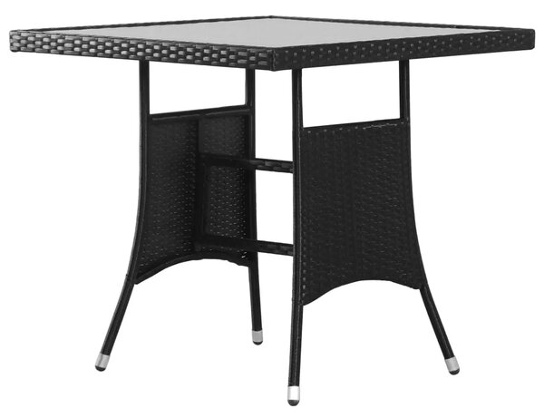 Vrtna garnitura - 5-dijelni vrtni blagovaonski set od poliratana crni - Crna Dužina stola 80 cm 4 Crna