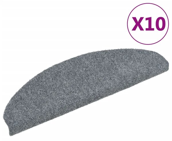 Prostirke za stepenice samoljepljive 10 kom 65x21x4 cm svijetlo sive poluokrugle velike - Svjetlosiva 65 x 21 x 4 cm 10 Sv