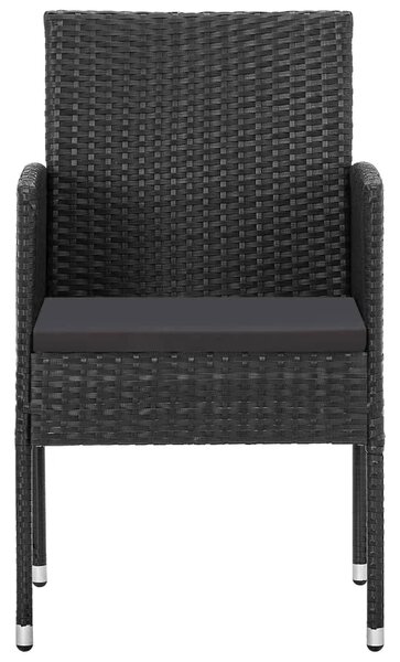 Vrtna garnitura - 5-dijelni vrtni blagovaonski set od poliratana crni - Crna Dužina stola 80 cm 4 Crna