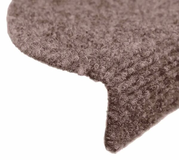 Prostirke za stepenice samoljepljive 10 kom 56x17x3 cm svijetlosmeđe poluokrugle - Svjetlosmeđa 56 x 17 x 3 cm 10 Svjetlosm