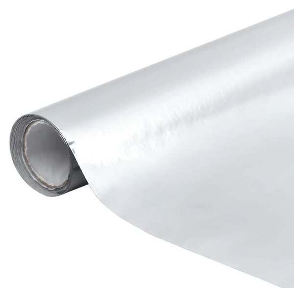 Samoljepljiva folija za namještaj sjajna srebrna 500x90 cm PVC - srebrna visokog sjaja 1 Srebrna visokog sjaja