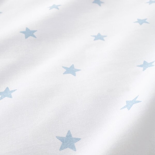 Bijela/plava pamučna dječja plahta s gumom za dječji krevetić 70x140 cm Mini Star & Stripes – Bianca