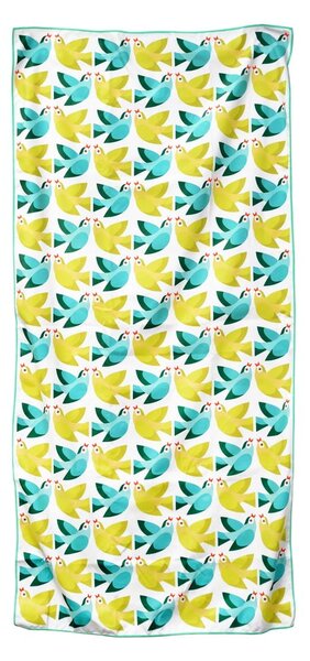 Ručnik od mikrovlakana žuto-plave boje Rex London Love Birds, 70 x 150 cm