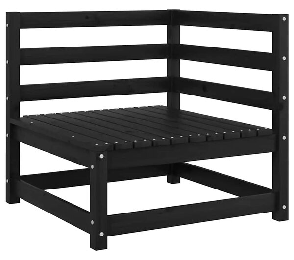 Kutna vrtna sofa s antracit jastucima od masivne borovine - Crna 1 kutna sofa Crna