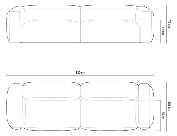 Zelena baršunasti sofa 320 cm Martina – Micadoni