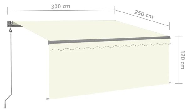 Automatska tenda s roletom i senzorom LED 3 x 2 5 m krem - Krema 3 x 2.5 m 1 Krema