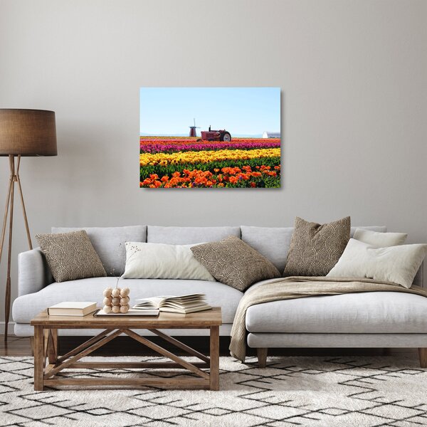 Staklena slika farme tulipana (70x50 cm)