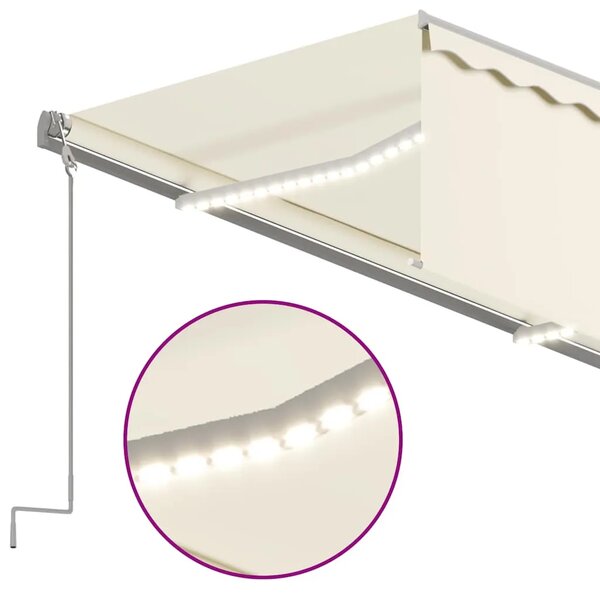 Automatska tenda s roletom i senzorom LED 3 x 2 5 m krem - Krema 3 x 2.5 m 1 Krema