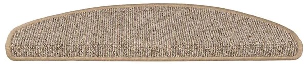 Prostirke za stepenice 15 kom 65x21x4 cm Smeđe poluokrugle velike - Smeđa 65 x 21 x 4 cm 15 Smeđa