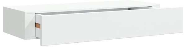 Zidna polica s ladicom bijela 60 x 23 5 x 10 cm MDF - Bijela 60 x 23.5 x 10 cm 1 1