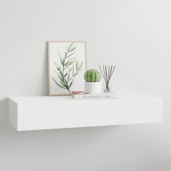 Zidna polica s ladicom bijela 60 x 23 5 x 10 cm MDF - Bijela 60 x 23.5 x 10 cm 1 1