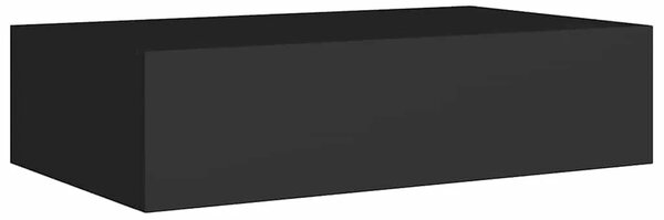 Zidne police s ladicom 2 kom crne 40 x 23 5 x 10 cm MDF - Crna 40 x 23.5 x 10 cm 2 1
